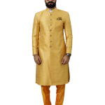 Stunning Yellow Banarasi Brocade Achkan for Men | Father-Son Combo | Grooms & Weddings | Jaipurio